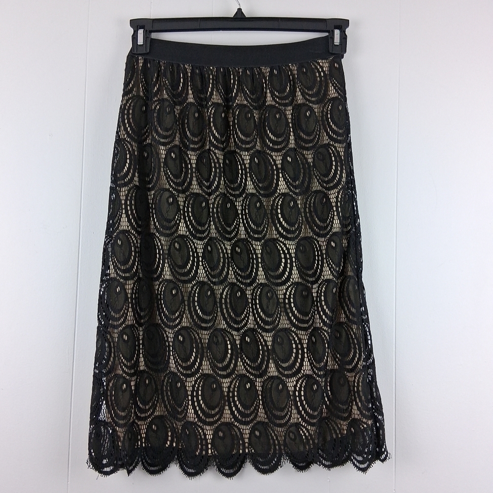 Miss Pinky Black Lace A-Line Skirt Small NWT